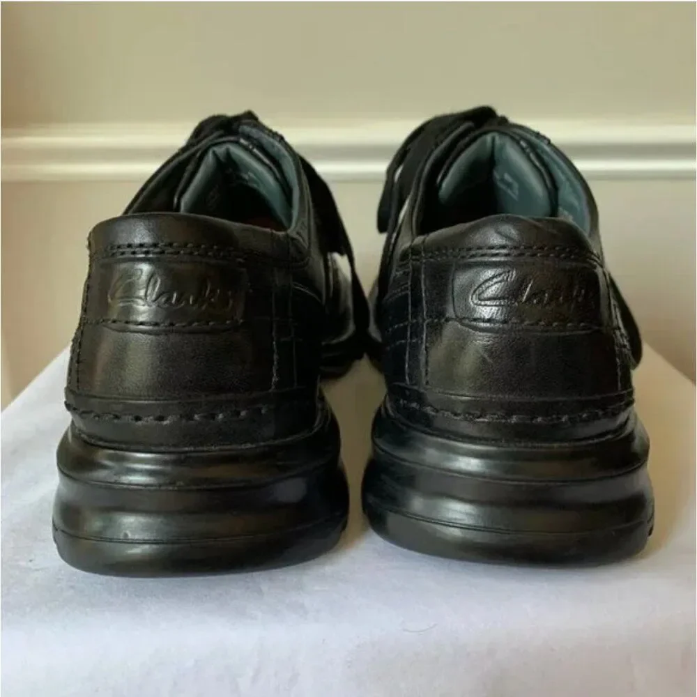 Clarks Black Leather Ortholite Dress Shoes 7